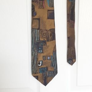 Mario Valentino Men's Silk Tie Art Deco Necktie